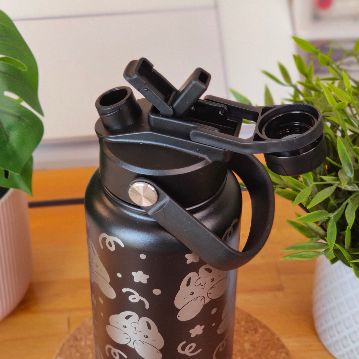 Black Insulated Bottle (Engraved)