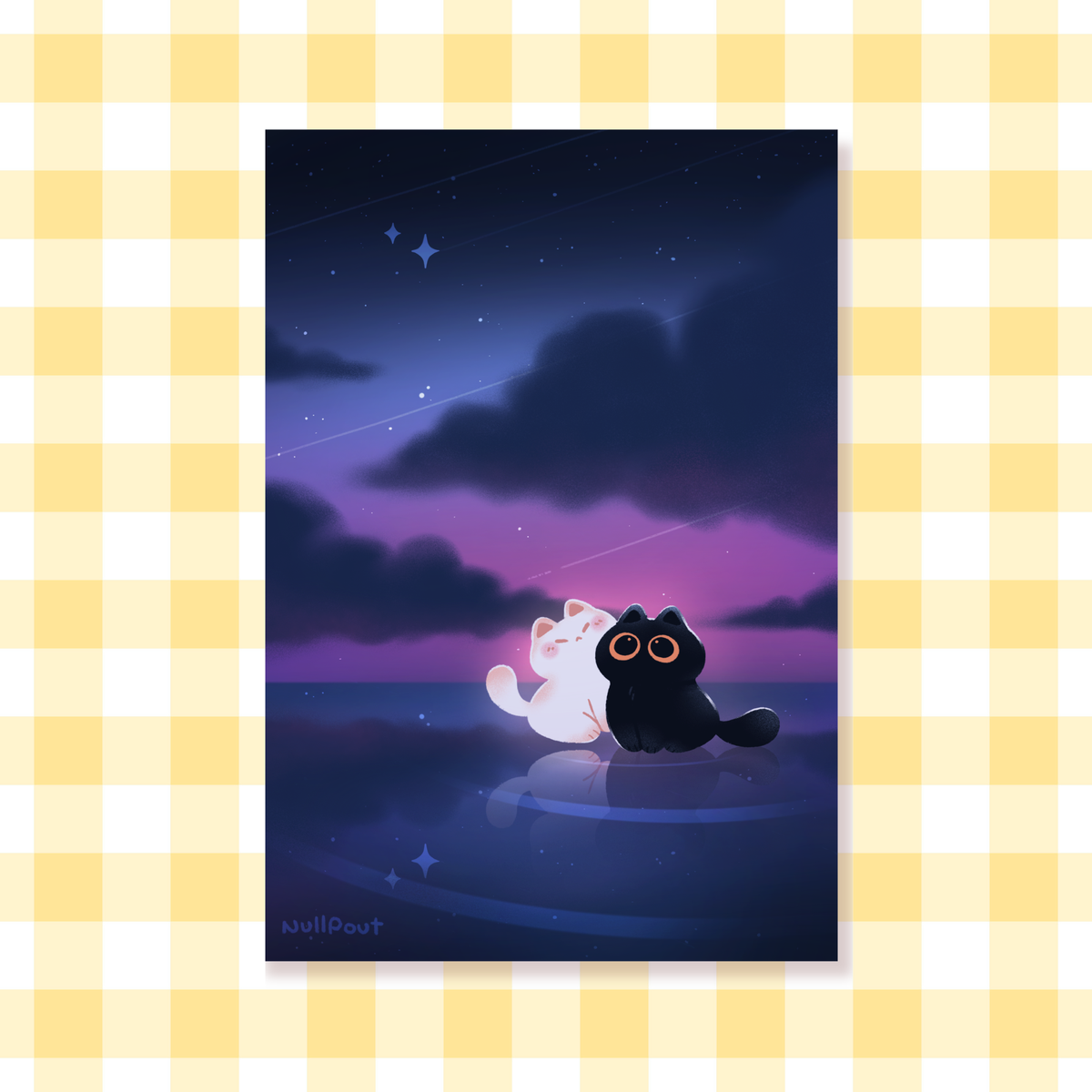 Nighttime Cats Print
