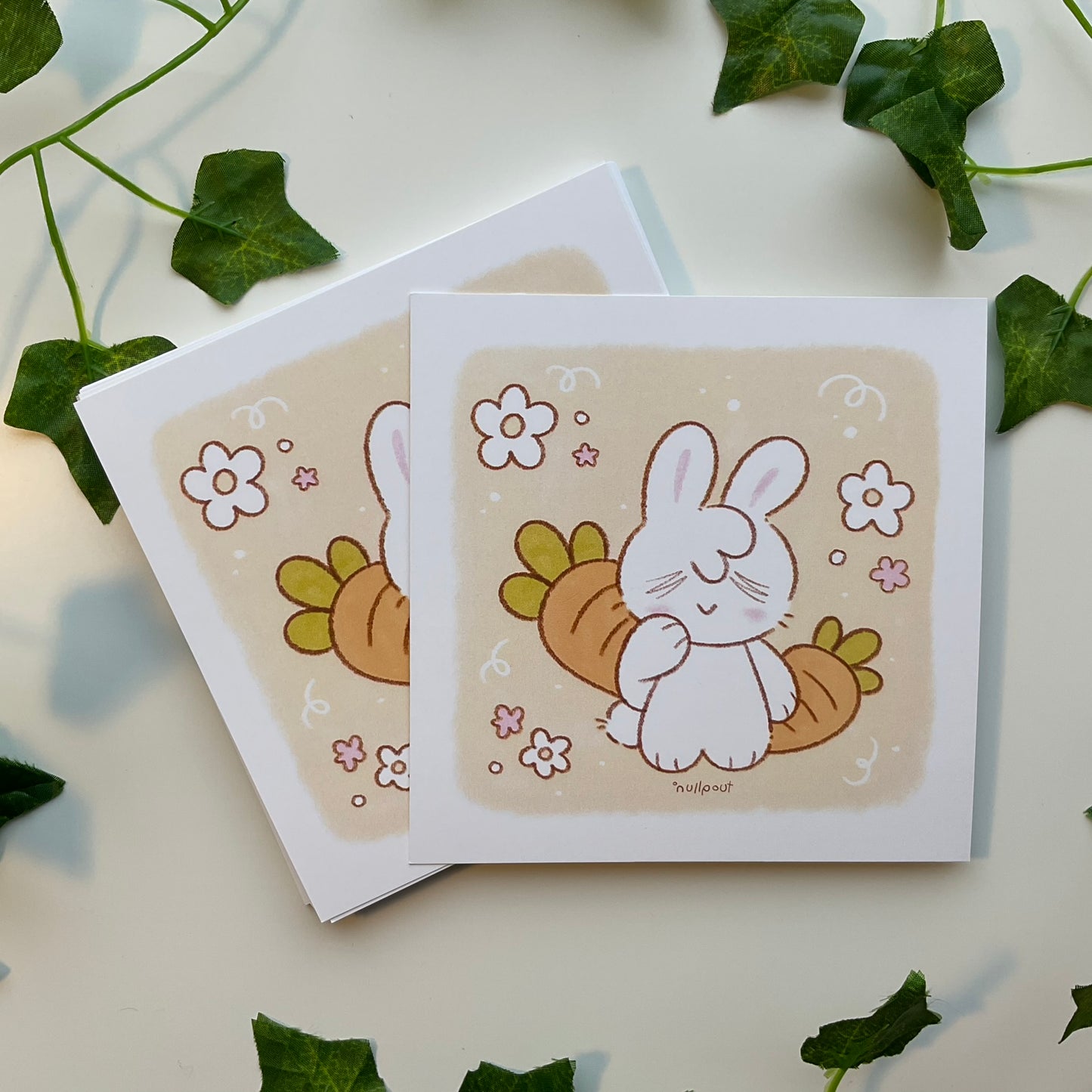 Carrot Bunny Square Print