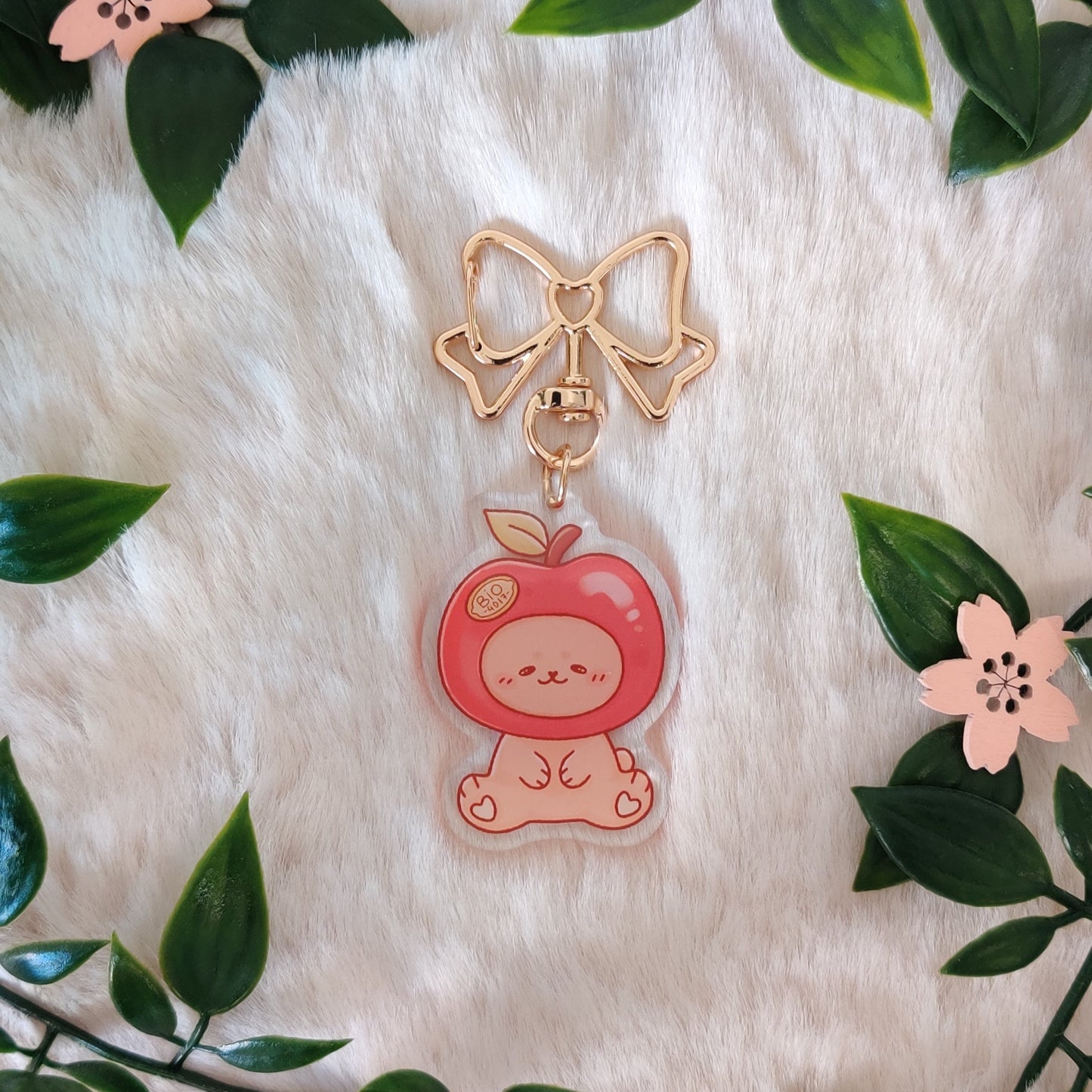 Apple Bear Keychain