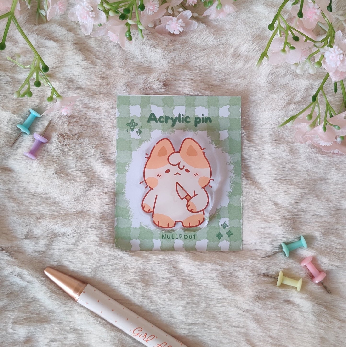 Knife Cat Pin