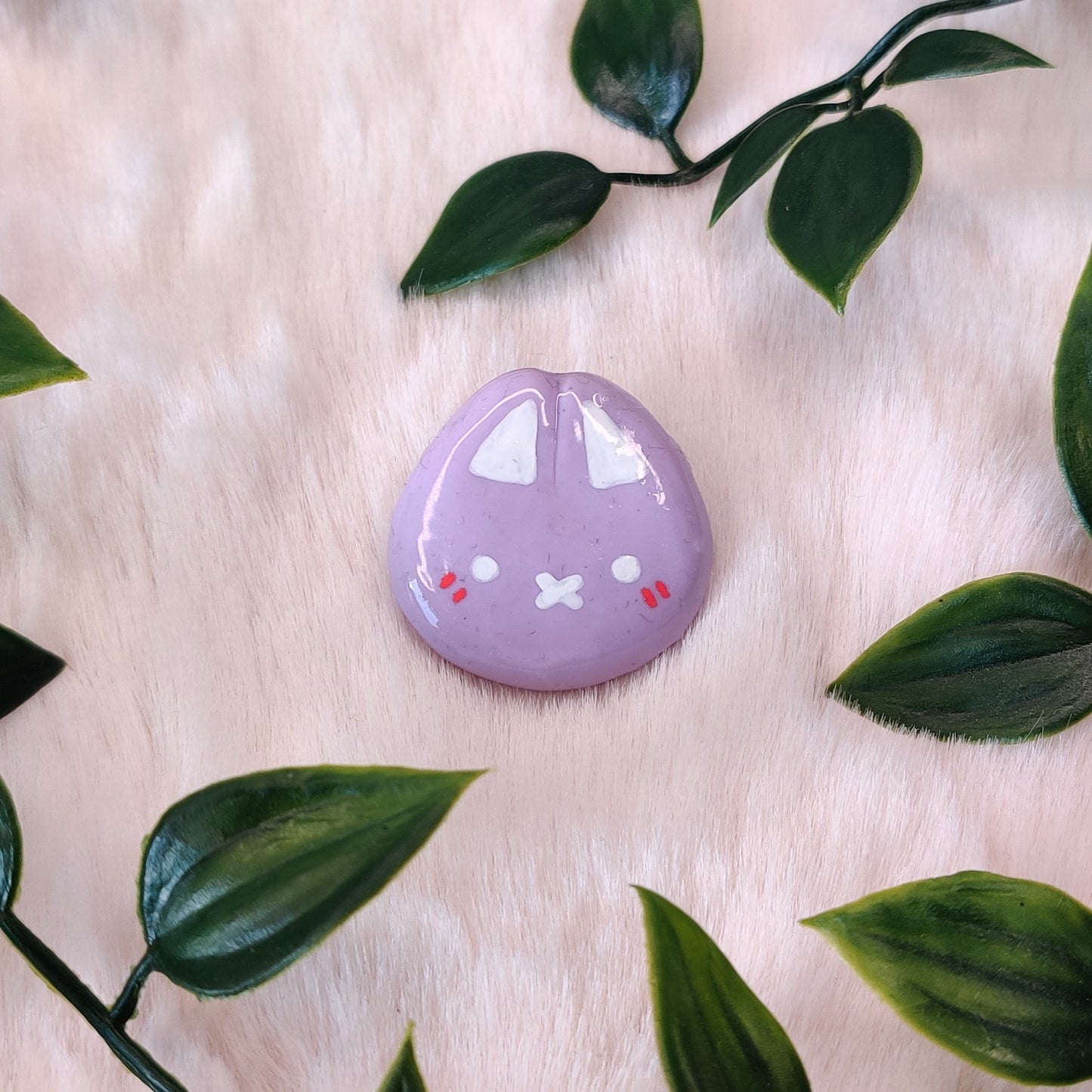 Purple Cat — Polymer Clay Pin