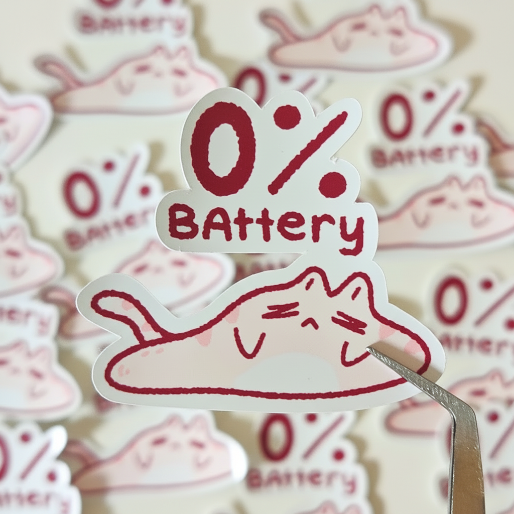 0% Battery Sticker
