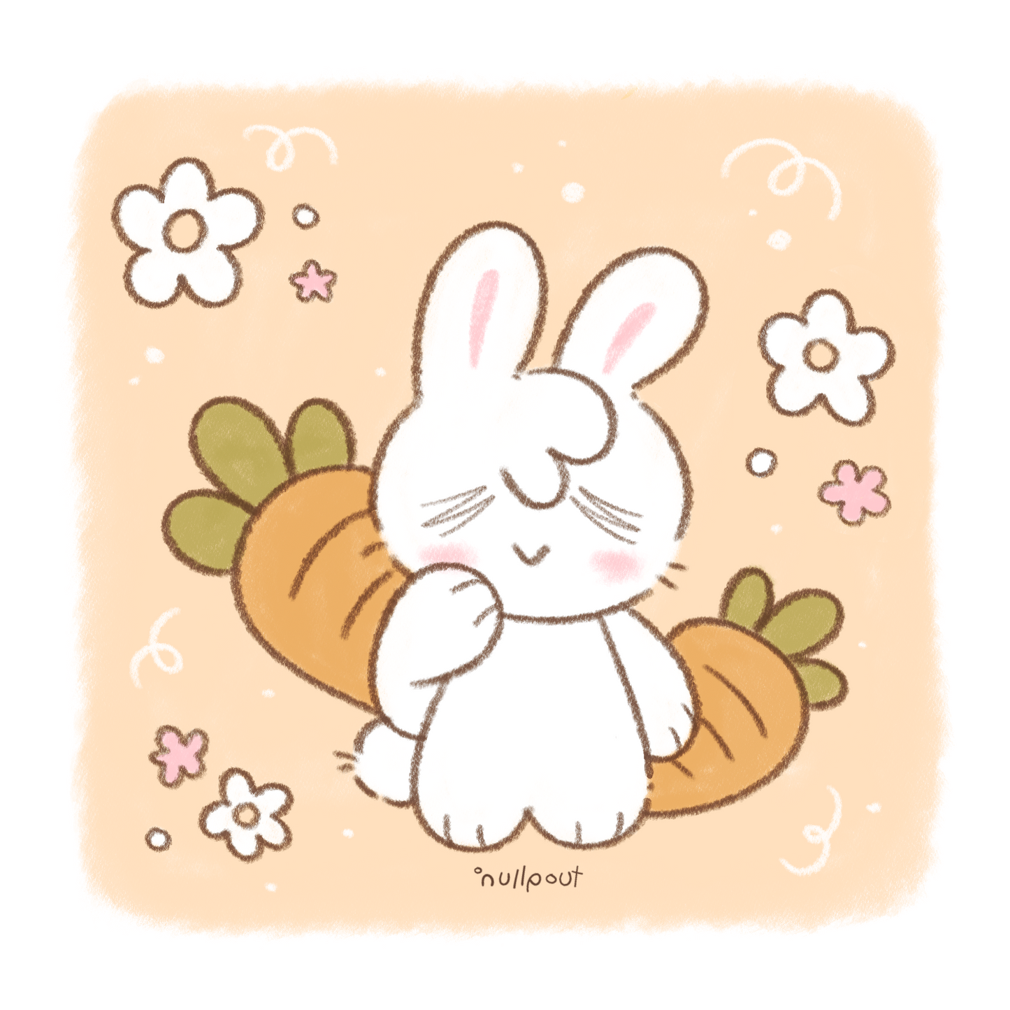 Carrot Bunny Square Print