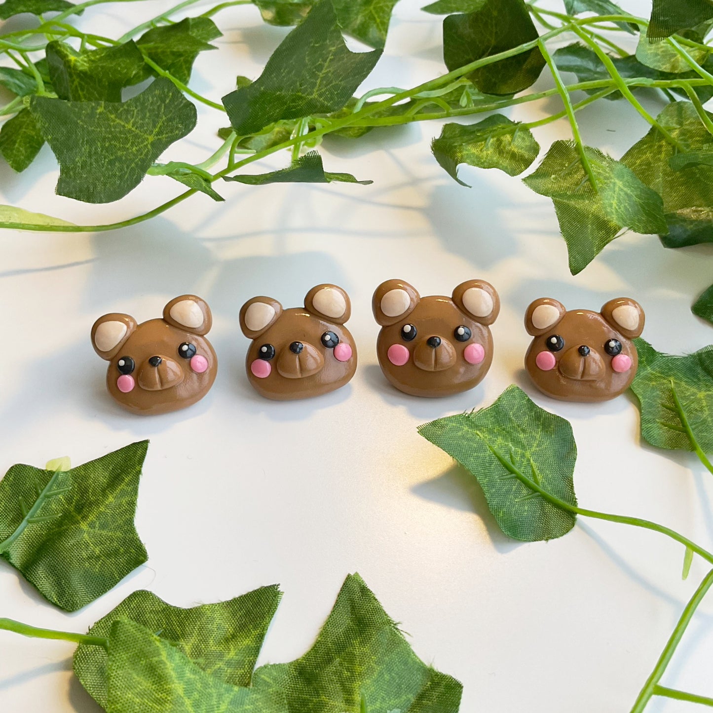 Brown Bear — Polymer Clay Pin