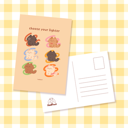Fighter Cats Postcard