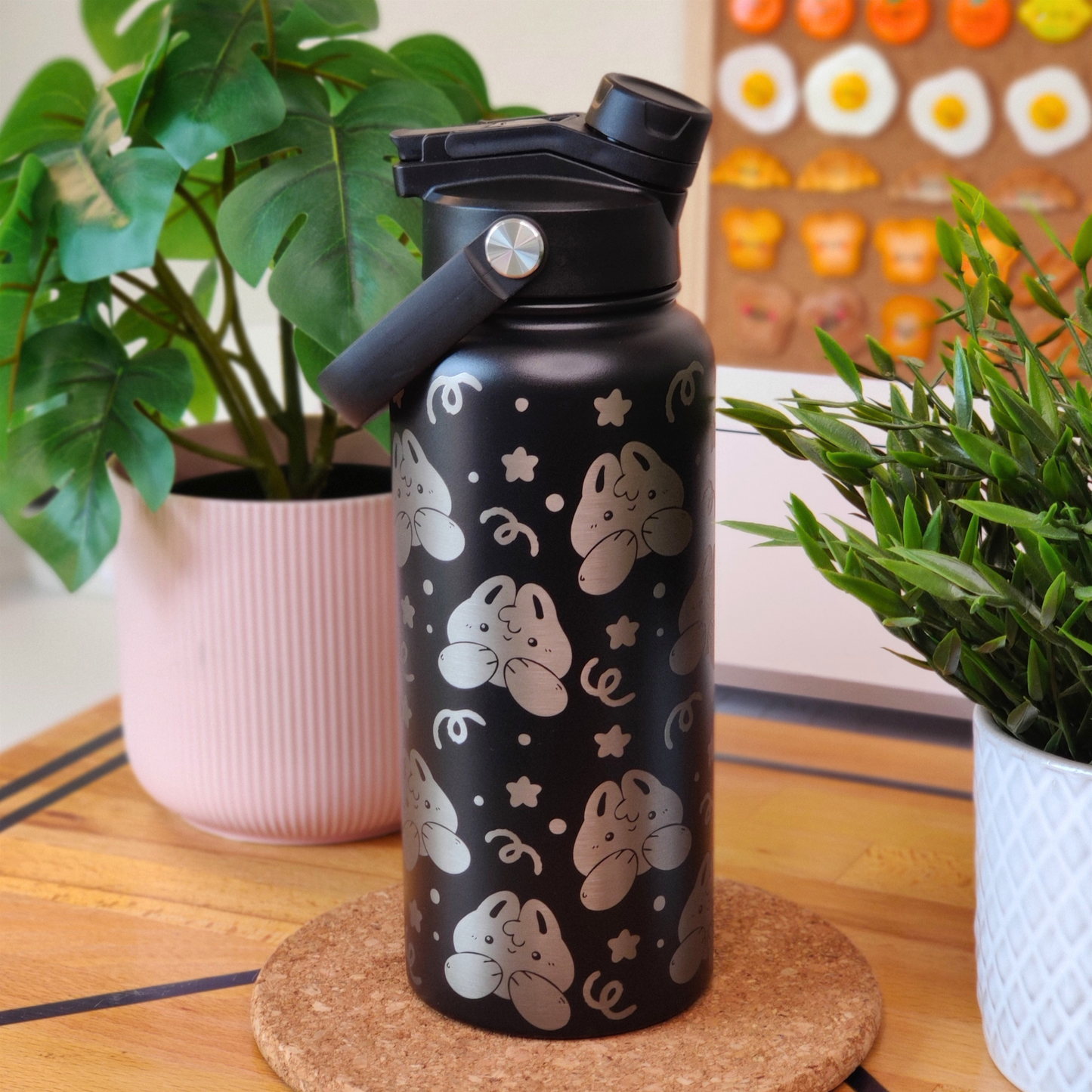 Black Insulated Bottle (Engraved)