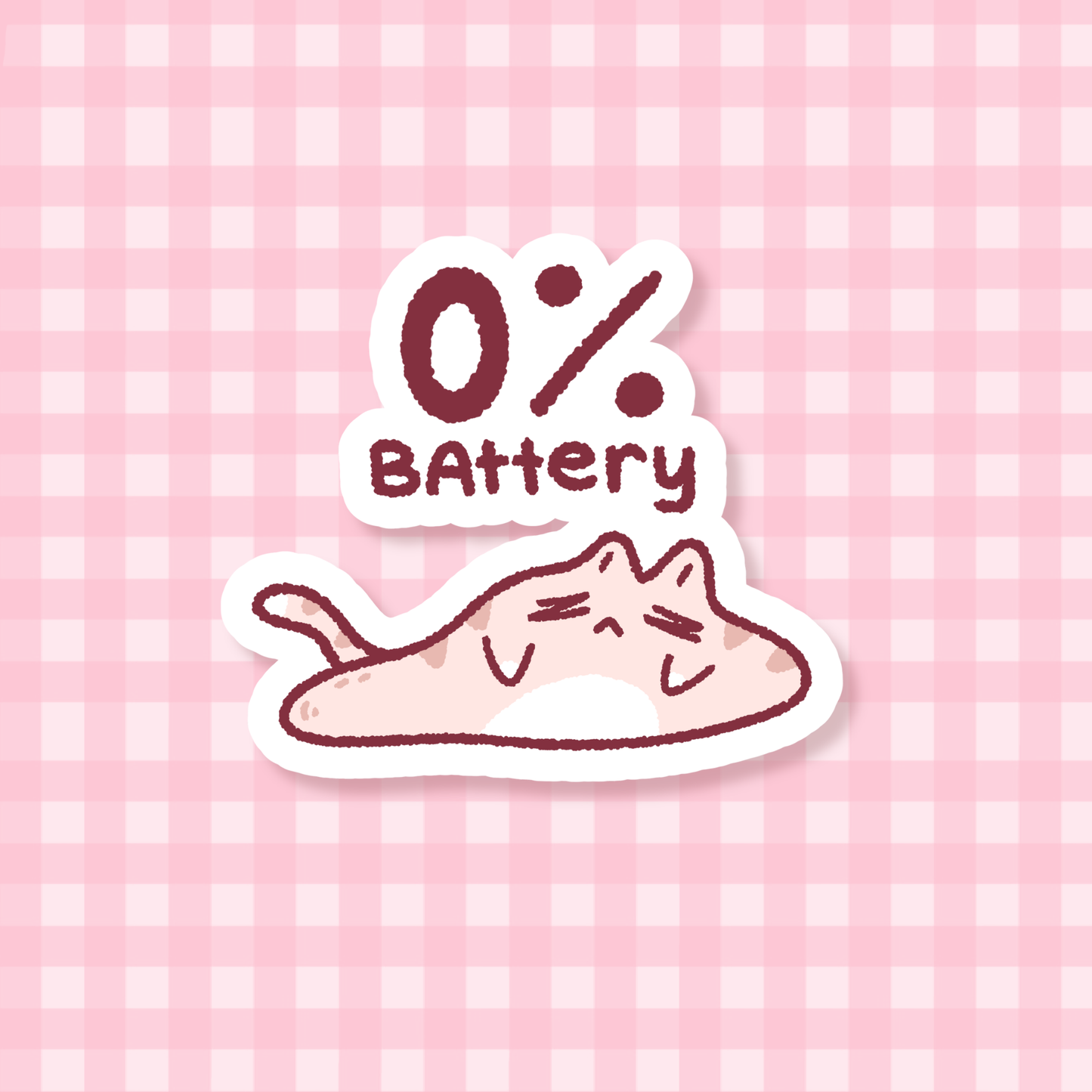 0% Battery Sticker