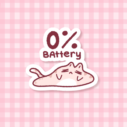 0% Battery Sticker