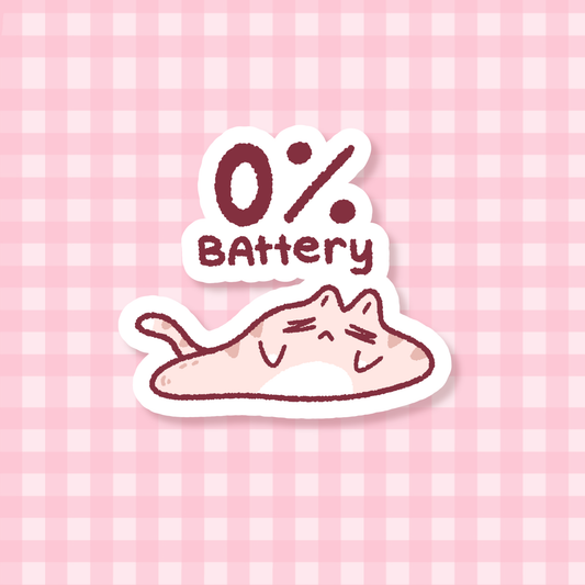 0% Battery Sticker