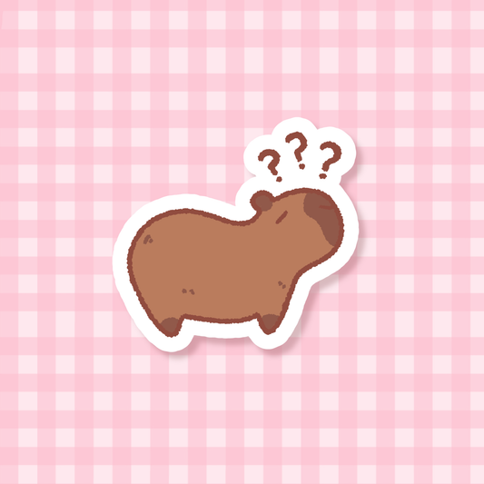 Confused Capybara Sticker