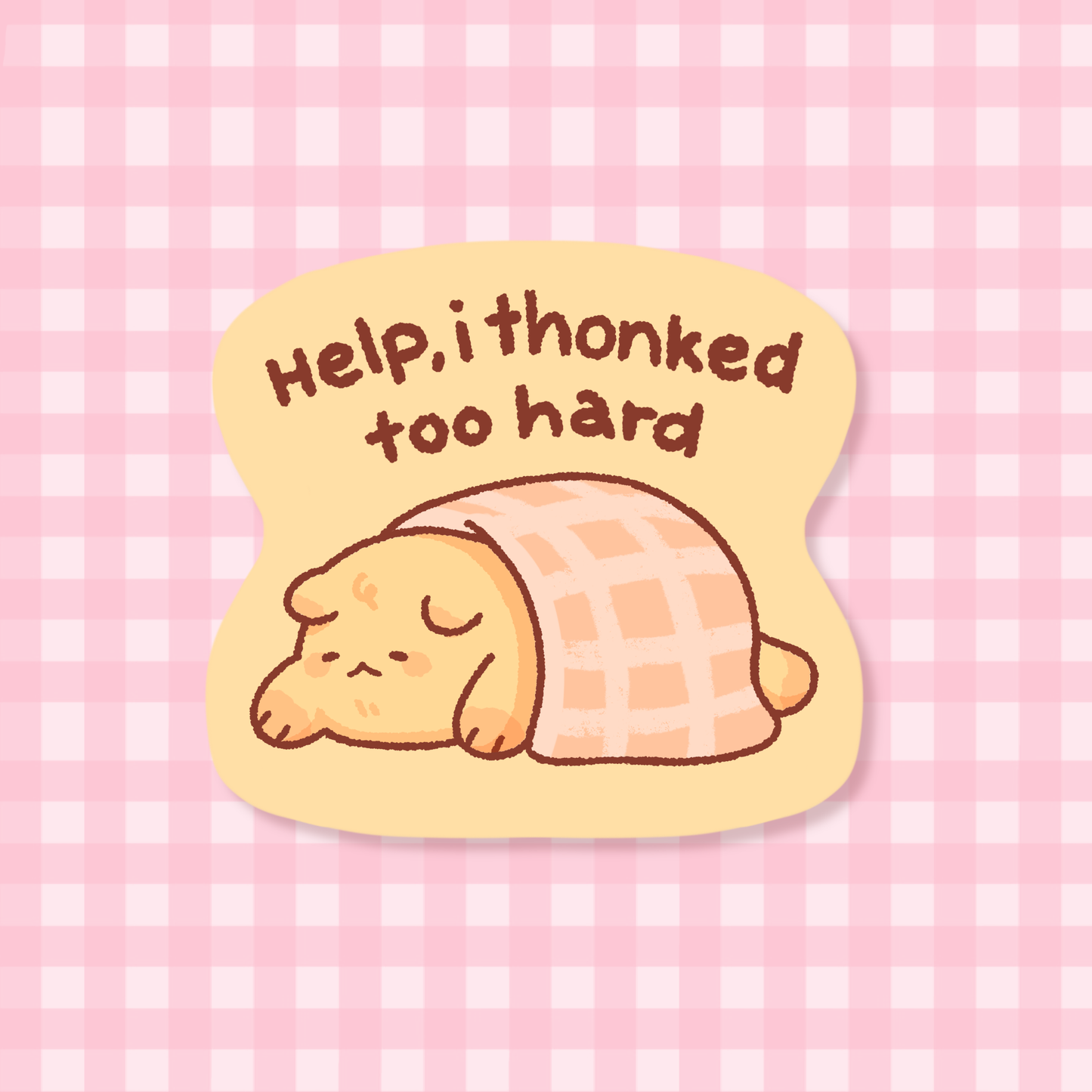 Thonked too hard Sticker