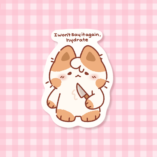 Hydration Cat Sticker