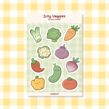 Silly Veggies — Sticker Sheet
