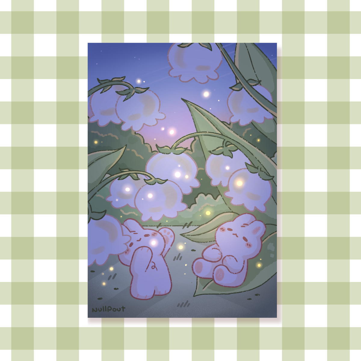 Bellflower Bunnies Print (Night)