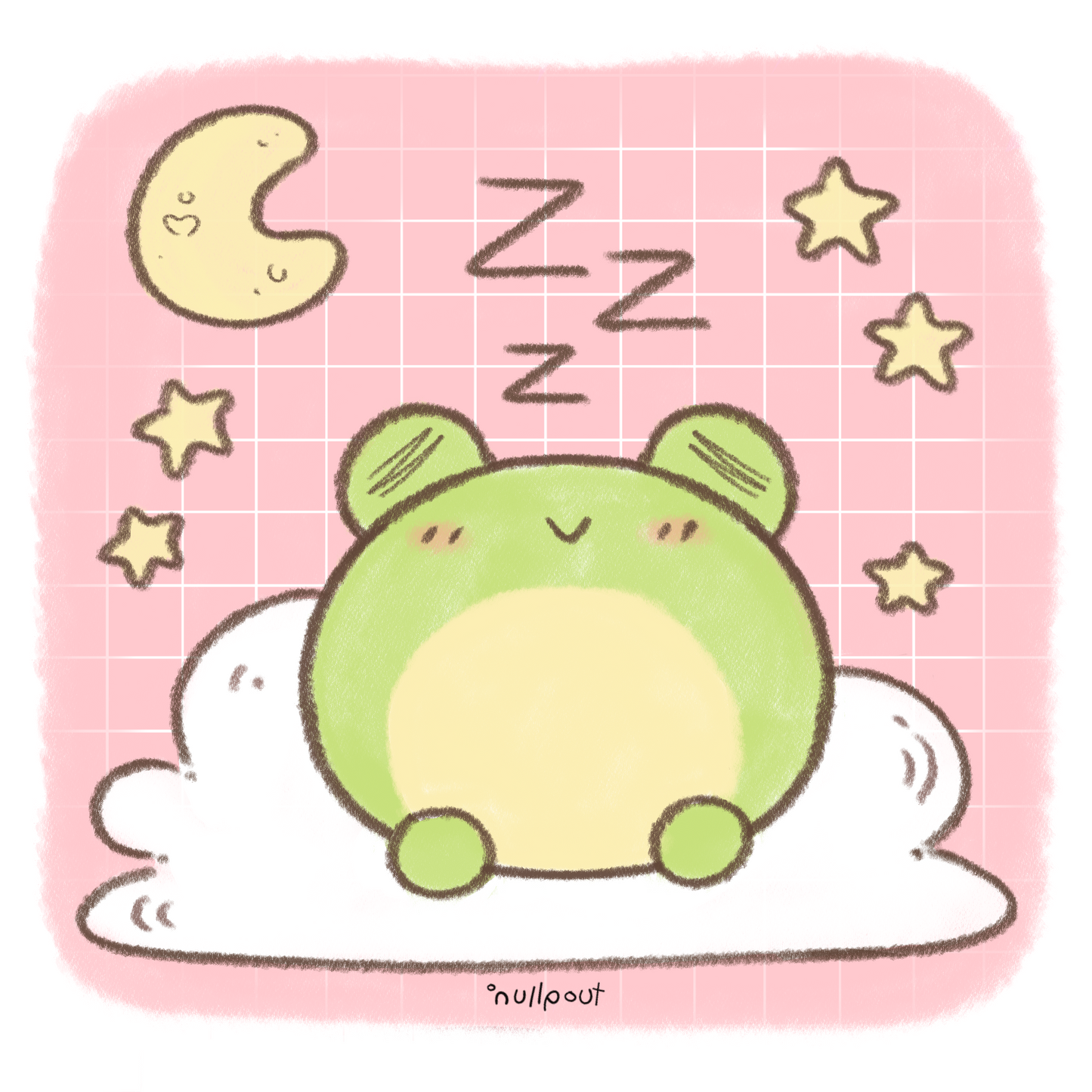 Sleepy Frog Square Print