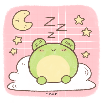 Sleepy Frog Square Print