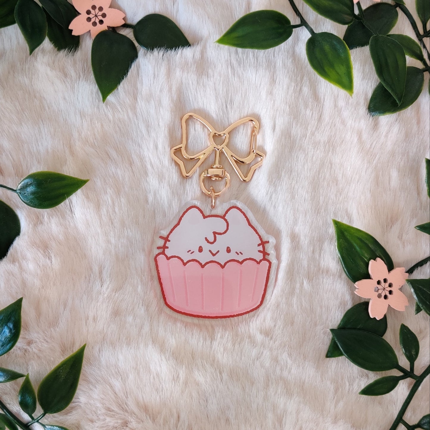 Cat Cupcake Keychain