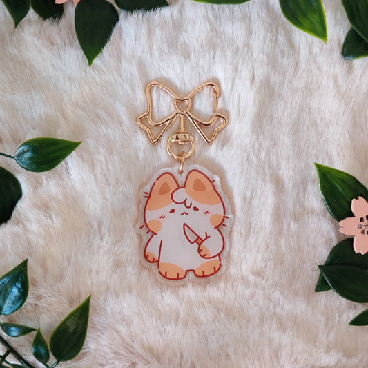 Knife Cat Keychain