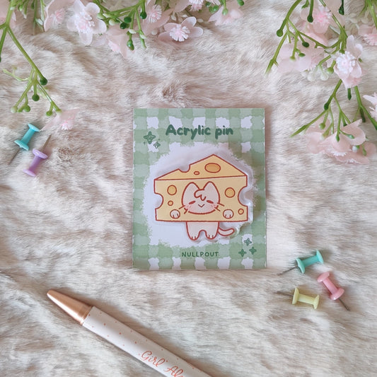 Cheese Cat pin