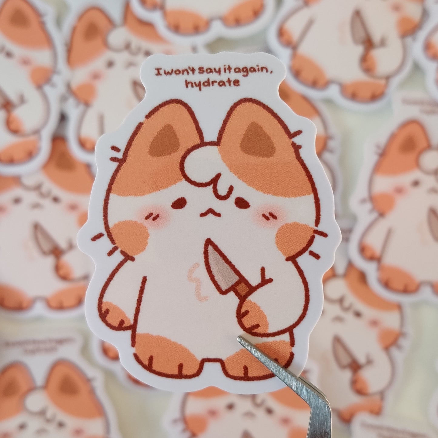 Hydration Cat Sticker