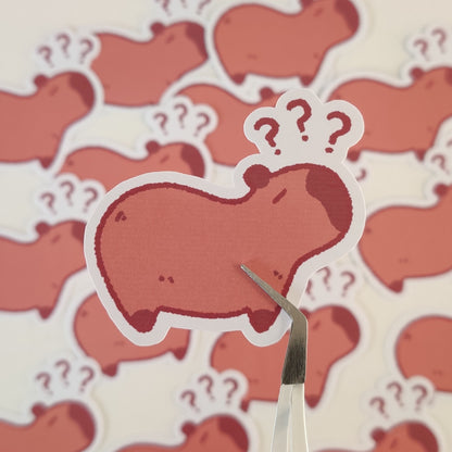 Confused Capybara Sticker