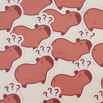 Confused Capybara Sticker