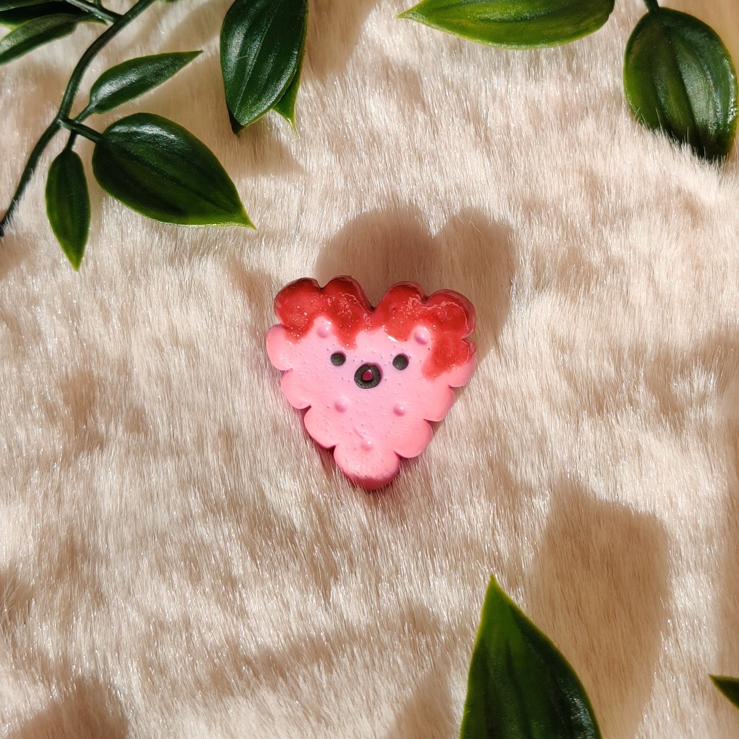 Heart Cookie — Polymer Clay Pin