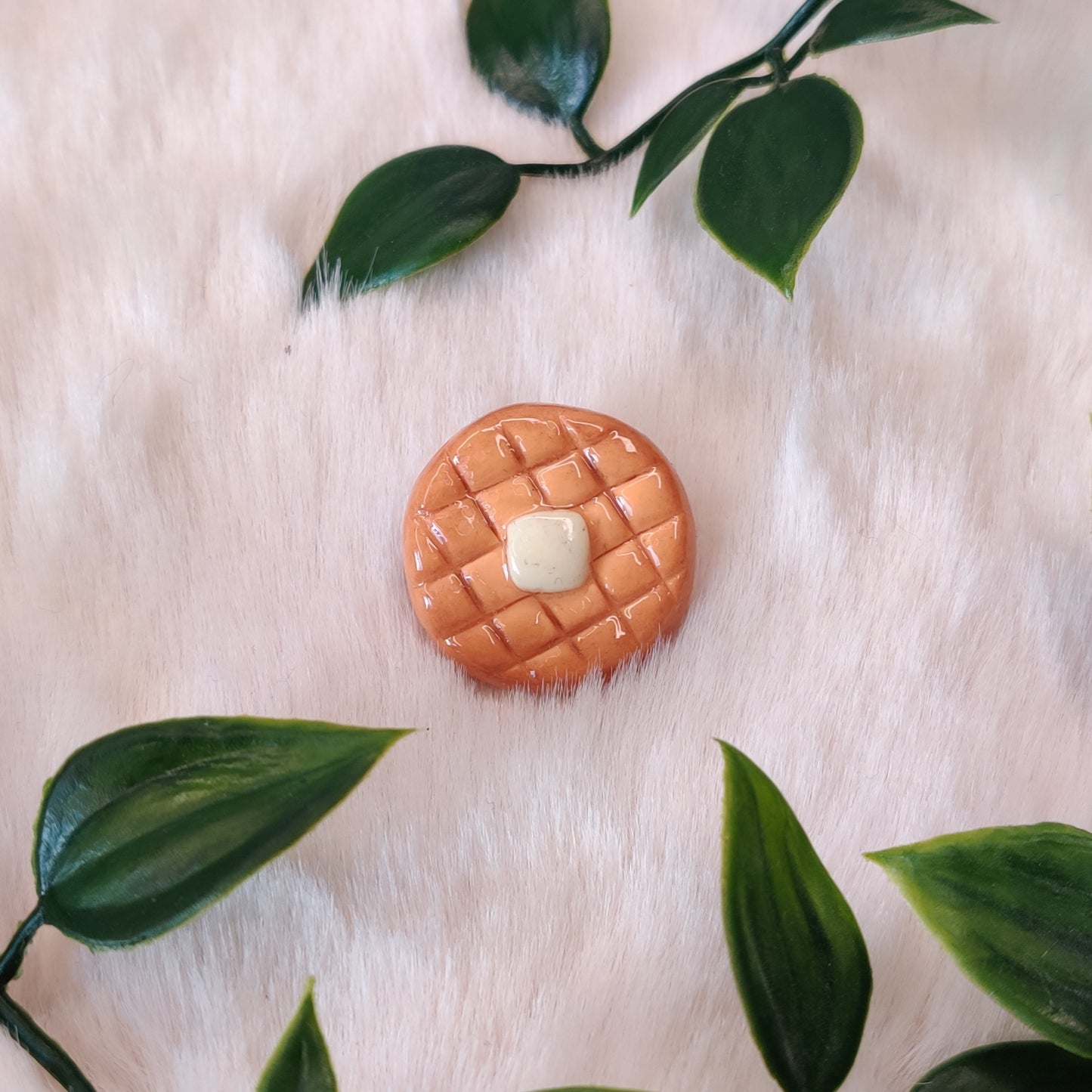 Large Waffle — Polymer Clay Pin