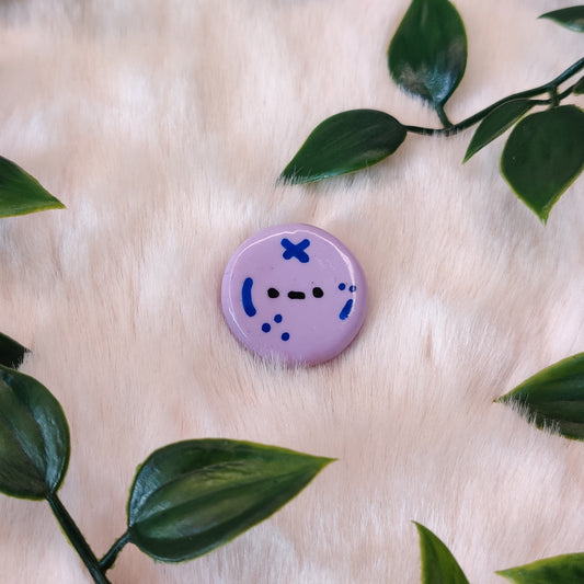 Purple Berry Buddy — Polymer Clay Pin