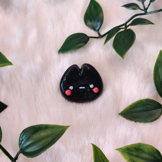Black Cat — Polymer Clay Pin
