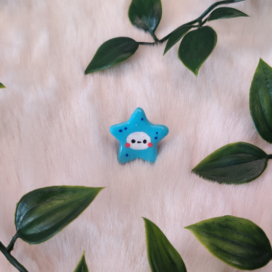 Blue Star — Polymer Clay Pin