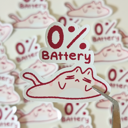 0% Battery Sticker