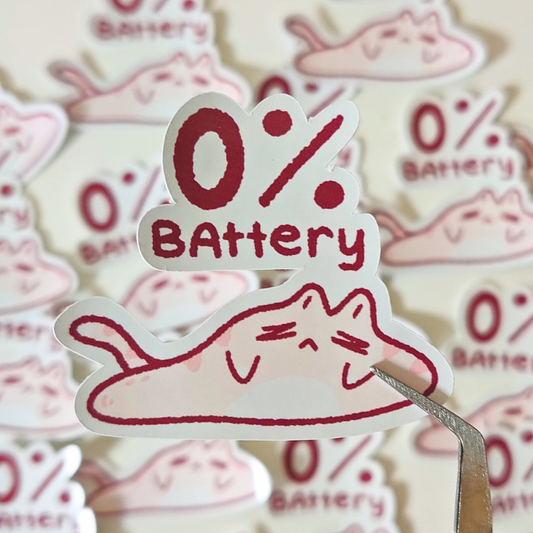 0% Battery Sticker