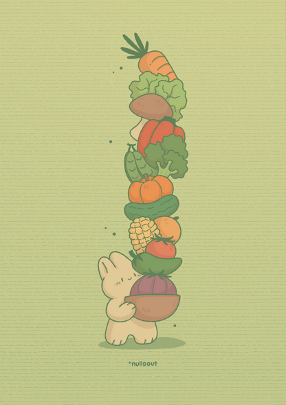 Veggie Bunny postcard