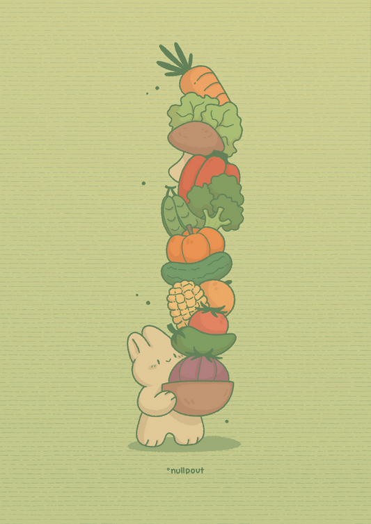 Veggie Bunny postcard